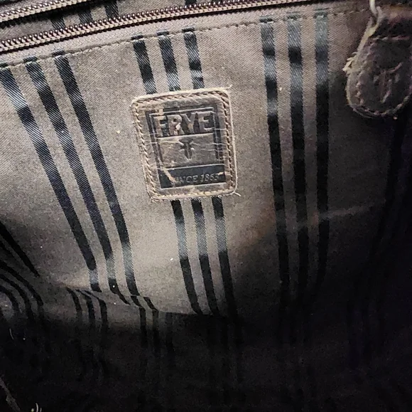 Frye Melissa tote bag in dark brown leather. - Picture 8 of 12